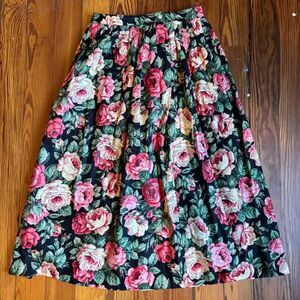 V I N T A G E 80s Victoria Ashley Floral A line skirt Retro Trendy Style